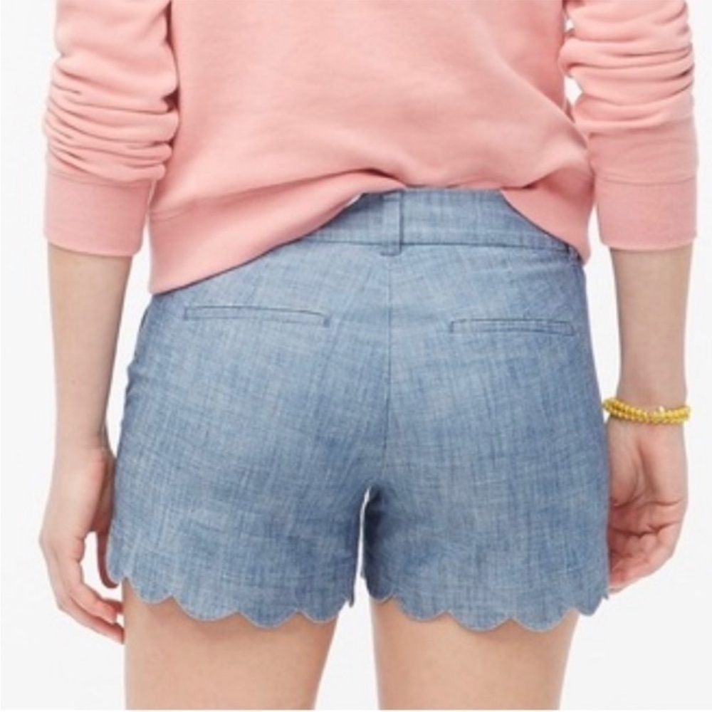 J. Crew chambray shorts with scalloped hem size 8 - Picture 3 of 8